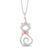 Disney Treasures The Aristocats Pink Tourmaline and 0.085 CT. T.W. Diamond Pendant in Sterling Silver and 10K Rose Gold