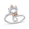 Thumbnail Image 1 of Disney Treasures The Aristocats 0.085 CT. T.W. Diamond Ring in Sterling Silver and 10K Rose Gold