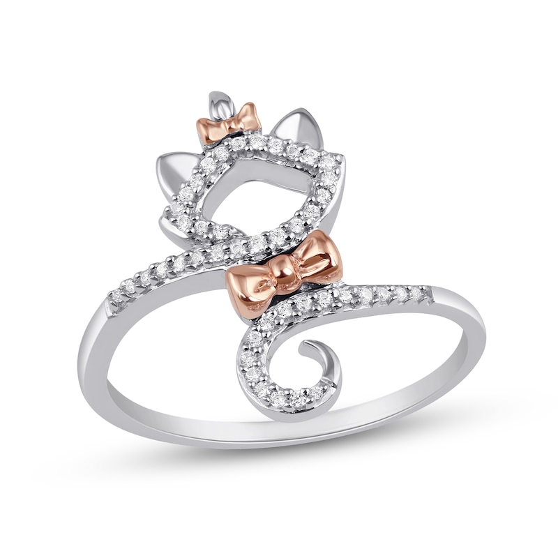 Disney Treasures The Aristocats 0.085 CT. T.W. Diamond Ring in Sterling Silver and 10K Rose Gold