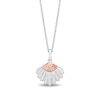 Thumbnail Image 1 of Enchanted Disney Ariel Diamond Seashell Pendant and Freshwater Cultured Pearl Earrings Set in Sterling Silver - 19&quot;