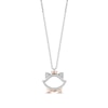 Disney Treasures The Aristocats 0.085 CT. T.W. Diamond Outline Pendant in Sterling Silver and 10K Rose Gold - 19”