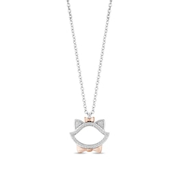 Disney Treasures The Aristocats 0.085 CT. T.W. Diamond Outline Pendant in Sterling Silver and 10K Rose Gold - 19”