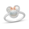 Disney Treasures Minnie Mouse Mother-of-Pearl and 0.085 CT. T.W. Diamond Ring in Sterling Silver and 10K Rose Gold