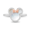 Thumbnail Image 3 of Disney Treasures Minnie Mouse Mother-of-Pearl and 0.085 CT. T.W. Diamond Ring in Sterling Silver and 10K Rose Gold