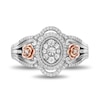 Thumbnail Image 4 of Enchanted Disney Belle 0.29 CT. T.W. Oval-Shaped Multi-Diamond Rose-Sides Ring in Sterling Silver and 10K Rose Gold