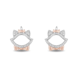 Disney Treasures The Aristocats 0.085 CT. T.W. Diamond Outline Stud Earrings in Sterling Silver and 10K Rose Gold