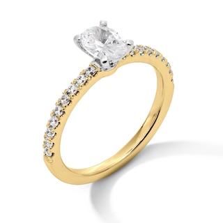 1.00 CT. T.W. Oval Certified Lab-Created Diamond Engagement Ring in 14K Gold (F/VS2