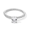 Thumbnail Image 1 of 1.00 CT. T.W. Oval Certified Lab-Created Diamond Engagement Ring in 14K White Gold (F/VS2)