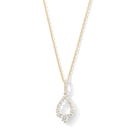 0.50 CT. T.W. Milestones Diamond Graduated Teardrop Pendant in 10K Gold