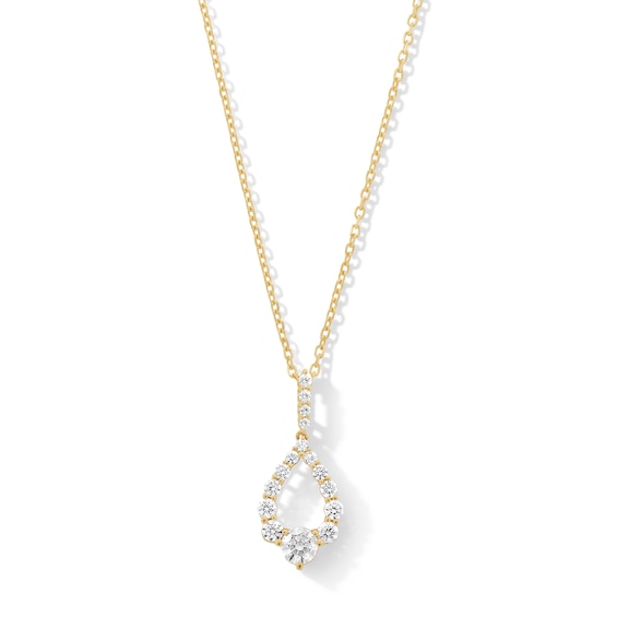 0.50 CT. T.W. Milestones Diamond Graduated Teardrop Pendant in 10K Gold