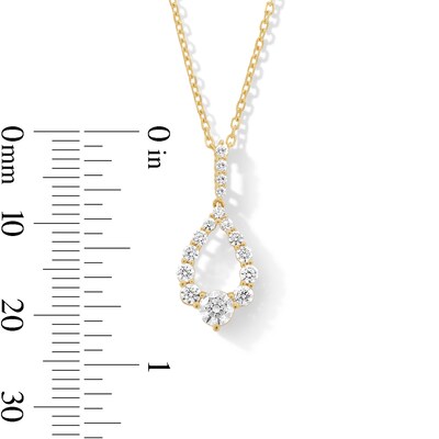 0.50 CT. T.W. Milestones Diamond Graduated Teardrop Pendant in 10K Gold