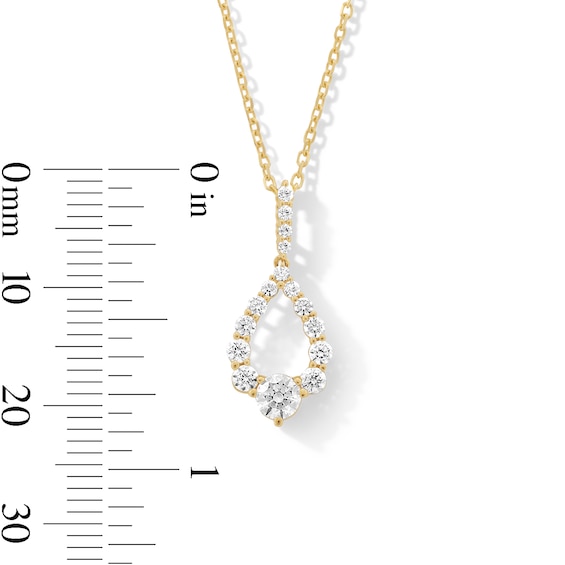 0.50 CT. T.W. Milestones Diamond Graduated Teardrop Pendant in 10K Gold