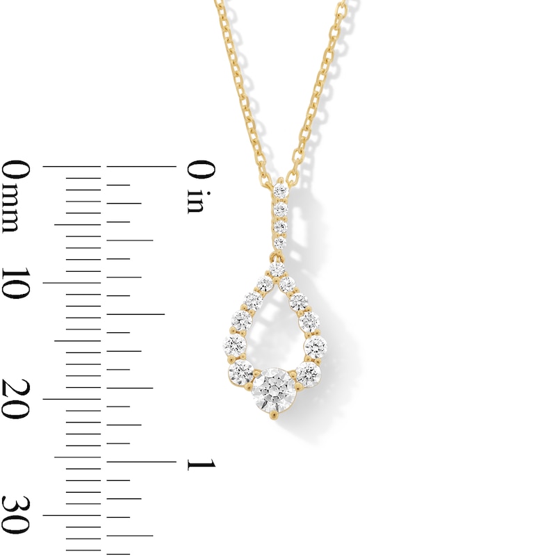 Main Image 3 of 0.50 CT. T.W. Milestones Diamond Graduated Teardrop Pendant in 10K Gold