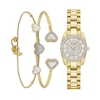 Thumbnail Image 2 of Ladies' Bulova Crystal Collection Gold-Tone IP Watch with Mother-of Pearl Dial and Heart Bracelets Box Set (Model: 98X137)