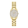 Ladies' Bulova Crystal Collection Gold-Tone IP Watch with Mother-of Pearl Dial and Heart Bracelets Box Set (Model: 98X137)