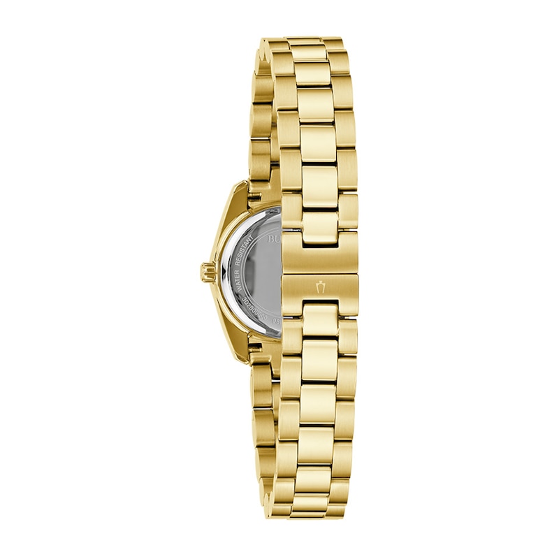 Main Image 4 of Ladies' Bulova Crystal Collection Gold-Tone IP Watch with Mother-of Pearl Dial and Heart Bracelets Box Set (Model: 98X137)