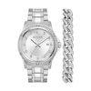 Men’s Bulova Crystal Collection Watch and Cuban Curb Chain Bracelet Box Set (Model: 96K114)