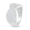 0.95 CT. T.W. Certified Lab-Created Diamond Triple Row Crossover Ring in 10K White Gold (H/I1)