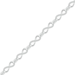 0.95 CT. T.W. Certified Lab-Created Diamond Alternating Infinity Link Bracelet in 10K White Gold (H/I1) - 7.25"