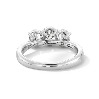 2.00 CT. T.W. Oval Diamond Past Present Future® Engagement Ring in 14K White Gold