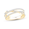 Thumbnail Image 1 of 0.25 CT. T.W. Diamond Twist Crossover Ring in 10K Gold