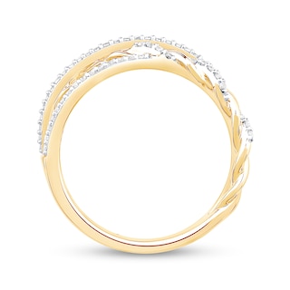 0.25 CT. T.W. Diamond Twist Crossover Ring in 10K Gold