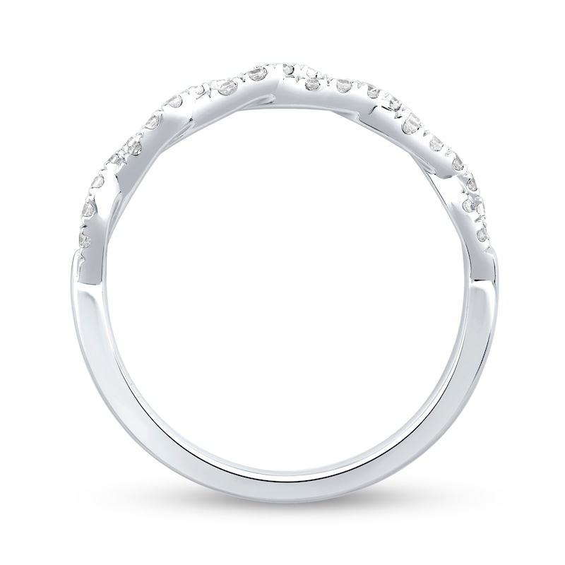 Main Image 2 of 0.25 CT. T.W. Diamond Twist Band in 10K White Gold