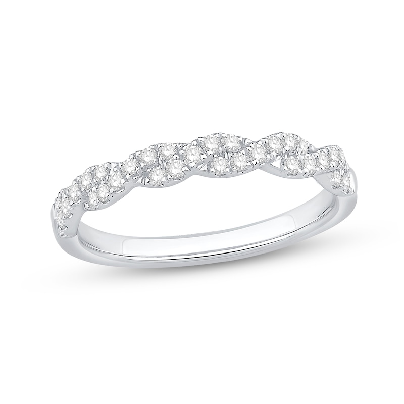 Main Image 1 of 0.25 CT. T.W. Diamond Twist Band in Sterling Silver