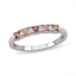 Princess-Cut Birthstone Band (4-8 Stones)