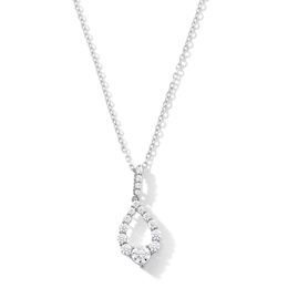 0.50 CT. T.W. Milestones Diamond Graduated Teardrop Pendant in 10K White Gold