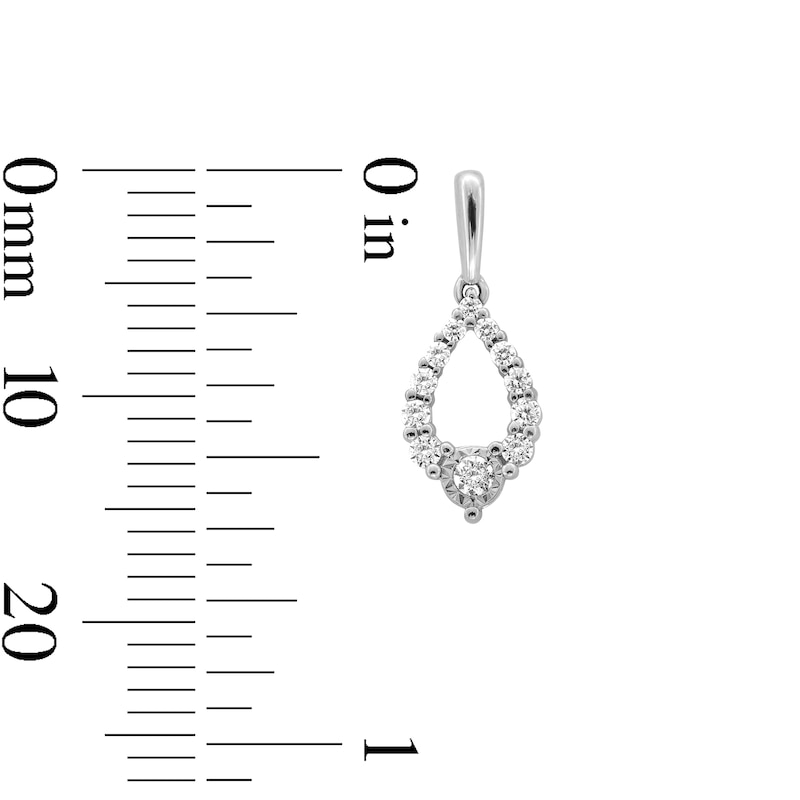 Main Image 2 of 0.20 CT. T.W. Milestones Diamond Graduated Teardrop Earrings in Sterling Silver