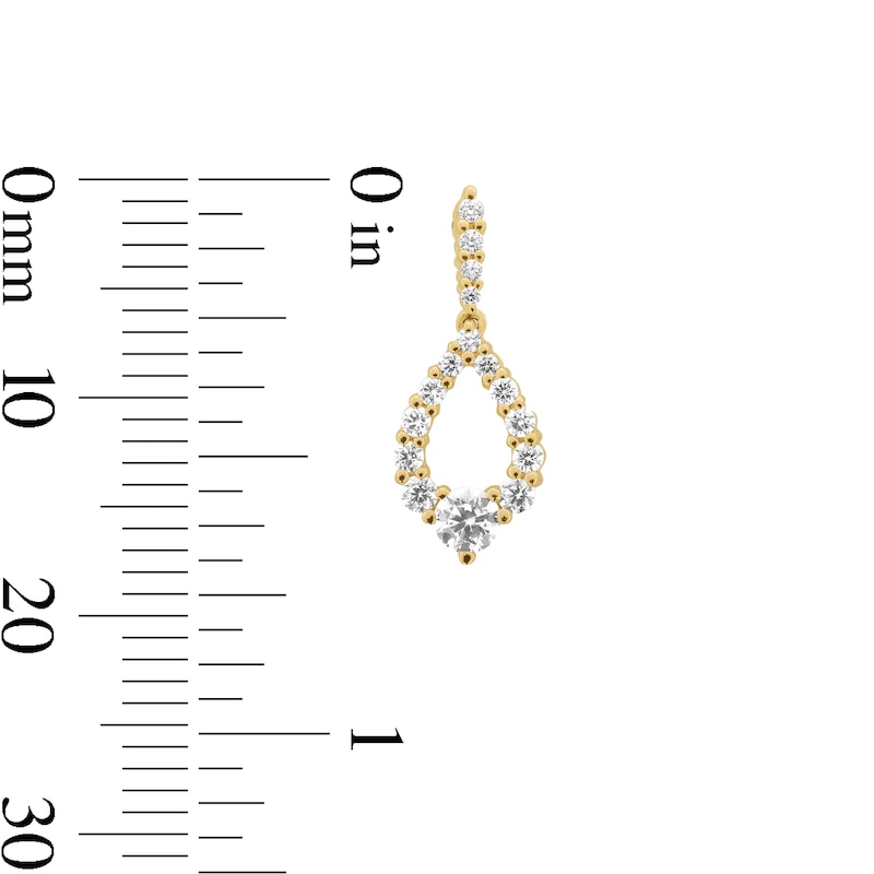 Main Image 2 of 0.50 CT. T.W. Milestones Diamond Graduated Teardrop Earrings in 10K Gold