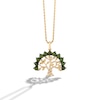 Thumbnail Image 1 of Limor Mindful Jewellery Elements Earth Green Tourmaline and Diamond Accent Olive Tree Pendant in Sterling Silver - 26”