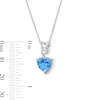 Thumbnail Image 4 of Heart-Shaped Swiss Blue Topaz and White Lab-Created Sapphire Drop Pendant and Earrings Set in Sterling Silver