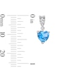 Thumbnail Image 5 of Heart-Shaped Swiss Blue Topaz and White Lab-Created Sapphire Drop Pendant and Earrings Set in Sterling Silver