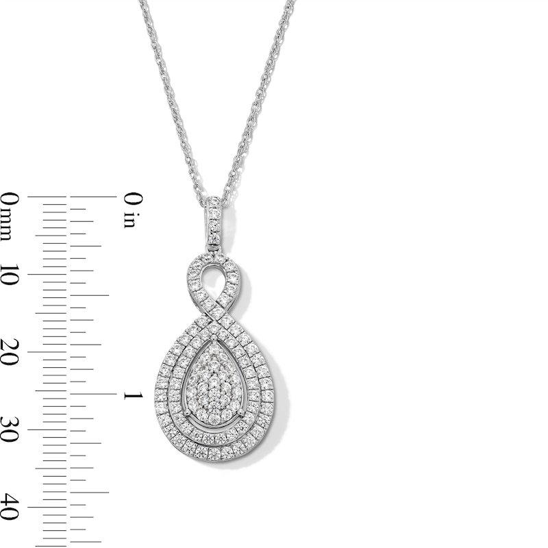 1.00 CT. T.W. Pear-Shaped Multi-Diamond Frame Infinity Drop Pendant in 10K White Gold