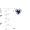 Blue and White Lab-Created Sapphire Heart Stud and Hoop Three Pair Earrings Set in Sterling Silver