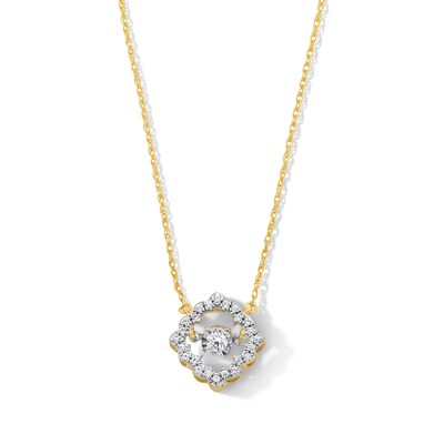 Unstoppable Love™ 0.20 CT. T.W. Diamond Mosaic Rhombus Frame Necklace in Sterling Silver with 10K Gold Plate