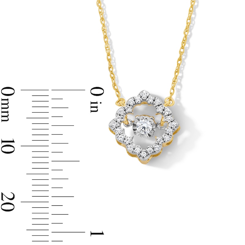 Unstoppable Love™ 0.20 CT. T.W. Diamond Mosaic Rhombus Frame Necklace in Sterling Silver with 10K Gold Plate