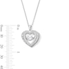 Unstoppable Love™ 5.0mm White Lab-Created Sapphire Double Heart Frame Pendant in Sterling Silver