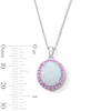 Oval Lab-Created Opal and Pink Lab-Created Sapphire Frame Pendant in Sterling Silver