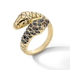 Thumbnail Image 2 of 0.45 CT. T.W. Black Diamond Double Snake Bypass Ring in 10K Gold and Grey Rhodium Plate