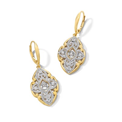 Unstoppable Love™ 0.75 CT. T.W. Diamond Ornate Scrollwork Drop Earrings in 10K Gold