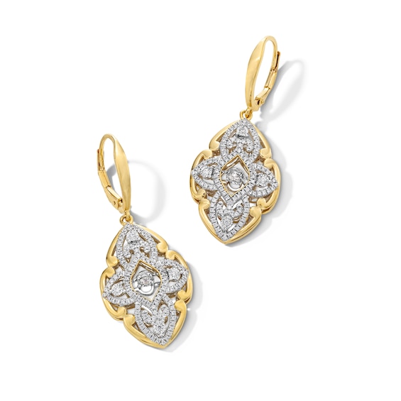 Unstoppable Love™ 0.75 CT. T.W. Diamond Ornate Scrollwork Drop Earrings in 10K Gold