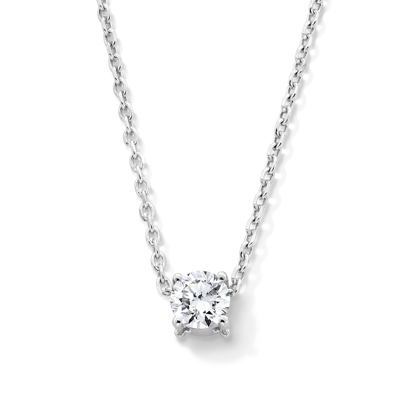 Main Image 1 of 0.25 CT. Certified Lab-Created Diamond Solitaire Pendant in Sterling Silver (F/SI2) - 19”