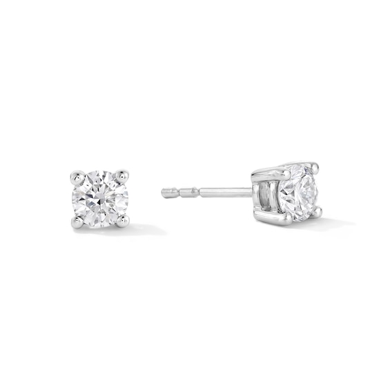 0.30 CT. T.W. Certified Lab-Created Diamond Solitaire Stud Earrings in Sterling Silver (F/SI2)