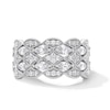 Thumbnail Image 1 of Emmy London 1.25 CT. T.W. Marquise and Round Certified Lab-Created Diamond Multi-Row Anniversary Band in 18K White Gold