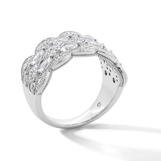 Emmy London 1.25 CT. T.W. Marquise and Round Certified Lab-Created Diamond Multi-Row Anniversary Band in 18K White Gold