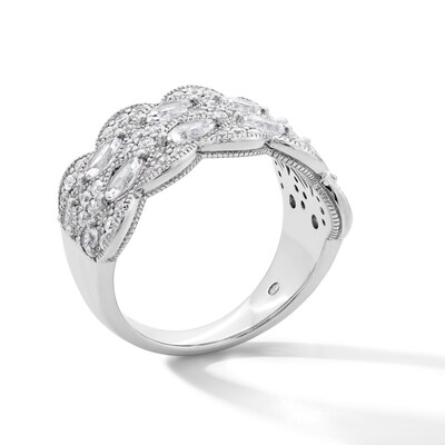 Emmy London 1.25 CT. T.W. Marquise and Round Certified Lab-Created Diamond Multi-Row Anniversary Band in 18K White Gold