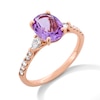 Thumbnail Image 3 of Oval Amethyst and 0.29 CT. T.W. Diamond Collar Ring in 10K Rose Gold